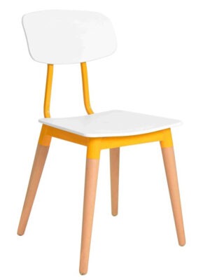 Barista Chairs - White & Yellow