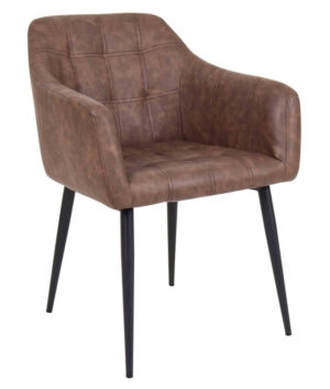 Block Arm Chairs - Dark Brown