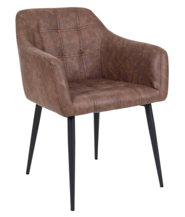 Block Arm Chairs - Dark Brown