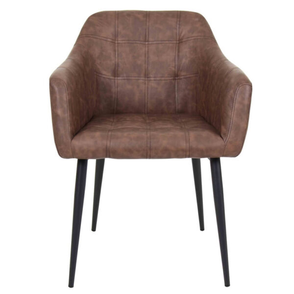 Block Arm Chairs - Dark Brown