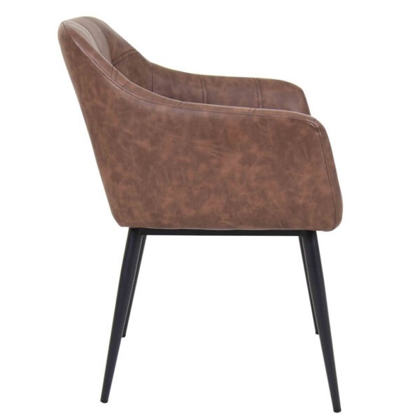 Block Arm Chairs - Dark Brown