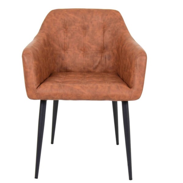 Block Arm Chairs - Light Brown