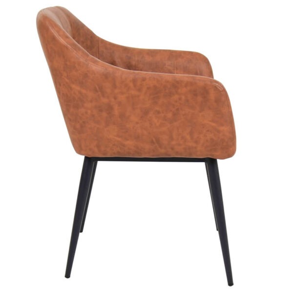 Block Arm Chairs - Light Brown