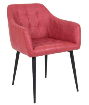 Block Arm Chairs - Light Red