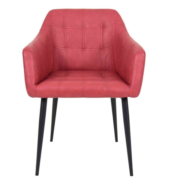 Block Arm Chairs - Light Red