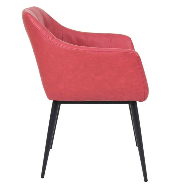 Block Arm Chairs - Light Red