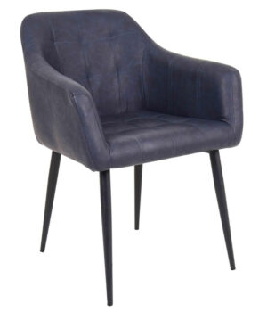 Block Arm Chairs - Navy Blue