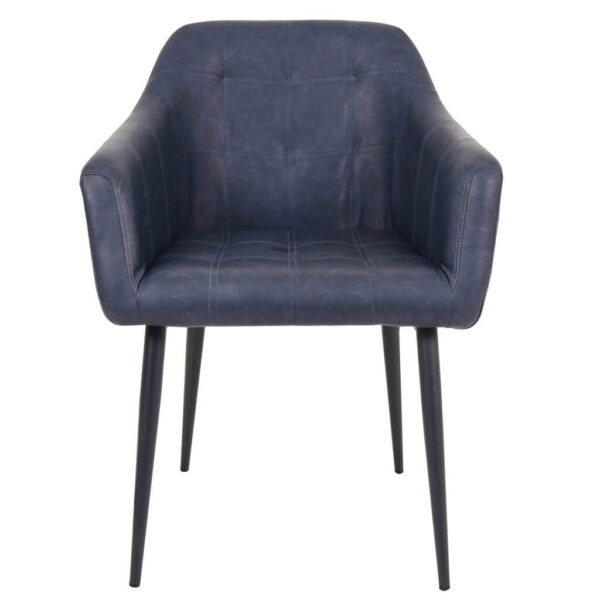 Block Arm Chairs - Navy Blue