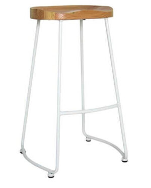 Industrial Bar Stools - Matt White