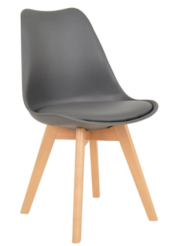 Padded Shell Chairs - Grey Natural