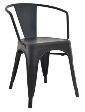 Pressed Arm Chairs - Matt Black