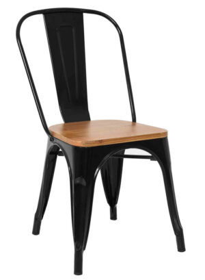 Pressed Side Chairs Wood Seat - Gloss Black