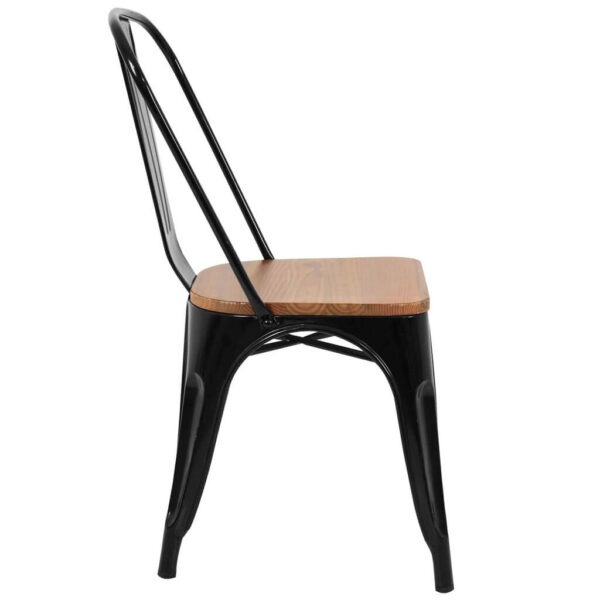 Pressed Side Chairs Wood Seat - Gloss Black