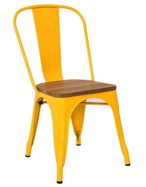 Pressed Side Chairs Wood Seat - Gloss Yellow