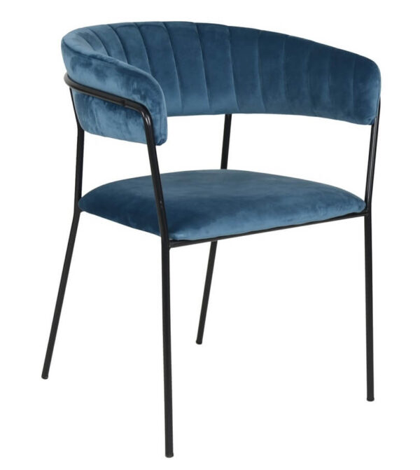 Velvet Crescent Chairs - Blue