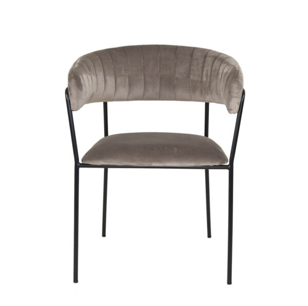 Velvet Crescent Chairs - Grey