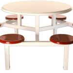 6 Seater Stool Round Canteen Fibreglass