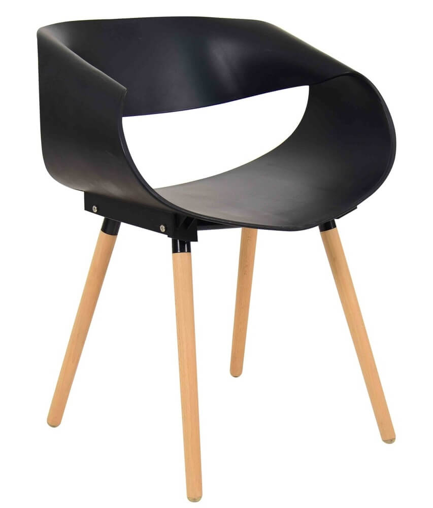 Bent Back Chair Black 1 1