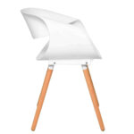 Bent Back Chair White 3 1