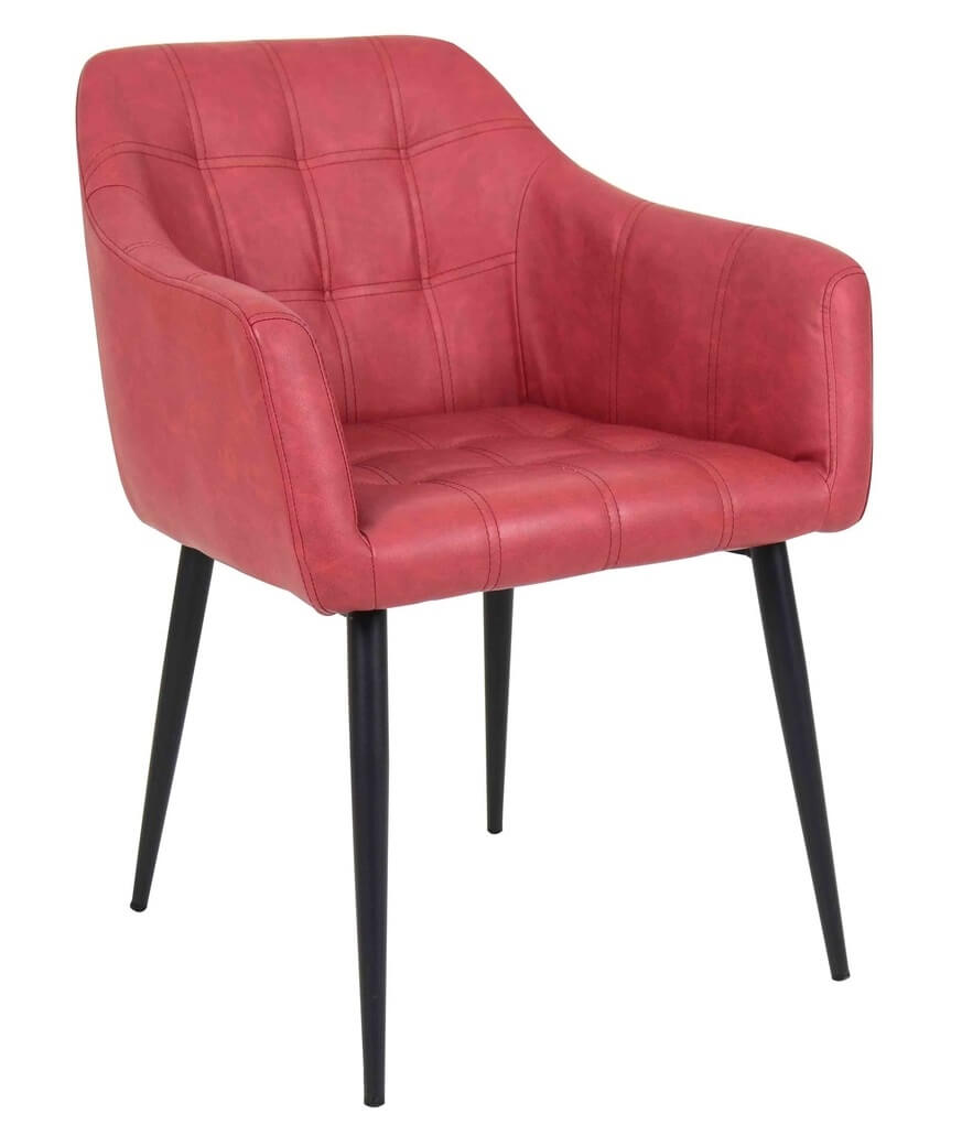 Block Arm Chair Light Red 1 1