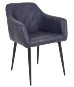 Block Arm Chair Navy Blue 1 1