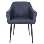 Block Arm Chair Navy Blue 2 1