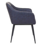 Block Arm Chair Navy Blue 3 1