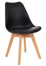 Padded Shell Chair Black 1 1