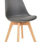 Padded Shell Chair Grey Natural Legs 1 1