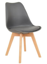 Padded Shell Chair Grey Natural Legs 1 1