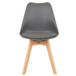 Padded Shell Chair Grey Natural Legs 2 1