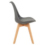 Padded Shell Chair Grey Natural Legs 3 1