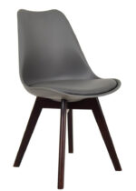 Padded Shell Chair Grey Walnut Legs 1 1