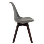 Padded Shell Chair Grey Walnut Legs 3 1