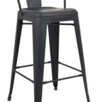 Pressed Bar Stool Matt Black Angle