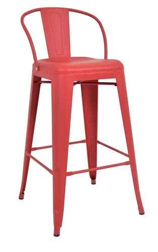Pressed Bar Stool Matt Red Angle