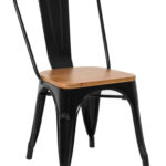 Pressed Side Chair Wood Seat Gloss Black 1
