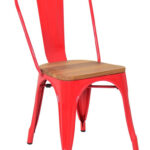 Pressed Side Chair Wood Seat Gloss Red 1