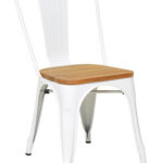 Pressed Side Chair Wood Seat Gloss White 1