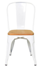 Pressed Side Chair Wood Seat Gloss White 2