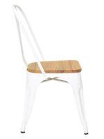 Pressed Side Chair Wood Seat Gloss White 3