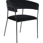 Velvet Crescent Chair Black 1 1