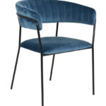 Velvet Crescent Chairs - Blue
