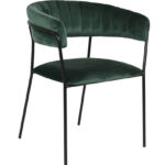 Velvet Crescent Chair Green 1 1