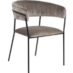 Velvet Crescent Chairs - Grey