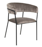 Velvet Crescent Chair Grey 1 1