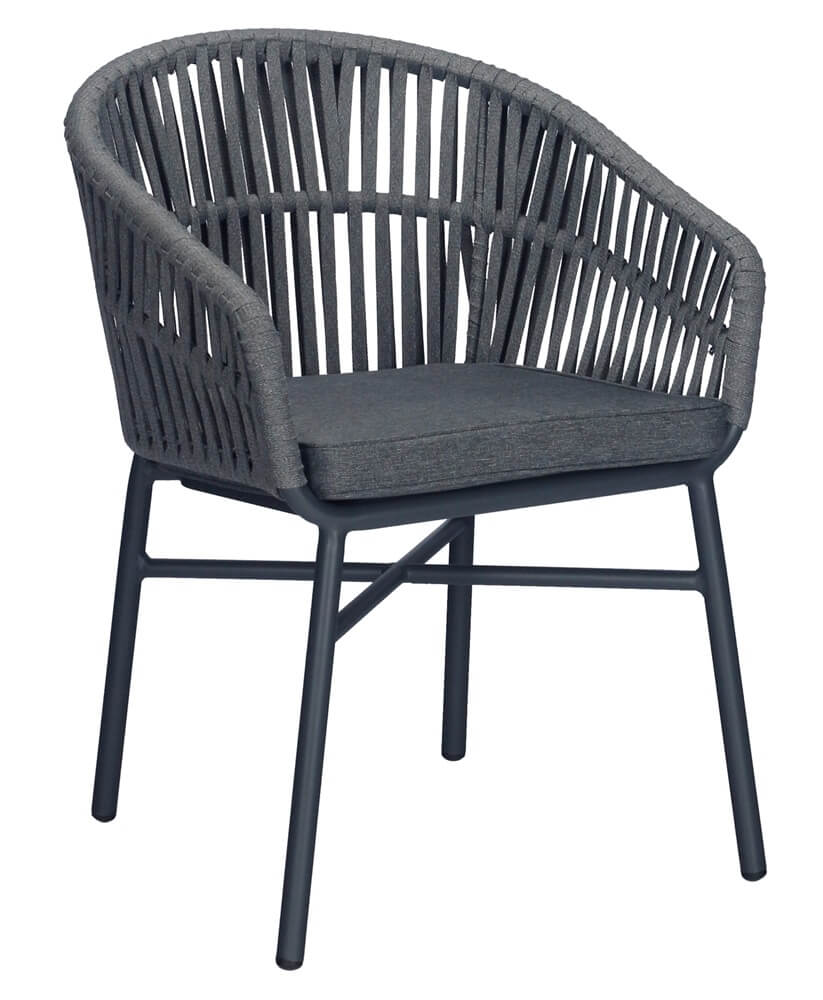 Verta Rope Chairs Dark Grey 1