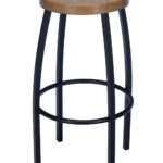 Barrel Bar Stools - Light Oak & Black