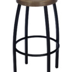 Barrel Bar Stools - Walnut and Gold