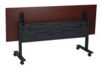 Mobile Training Tables + Slotted Steel Modesty Panel Folded